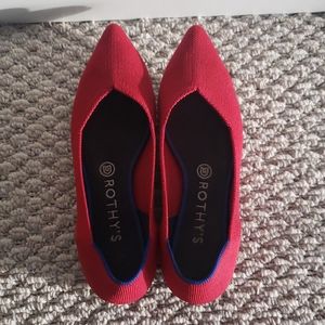 Rothy's Chili Red Points gently worn